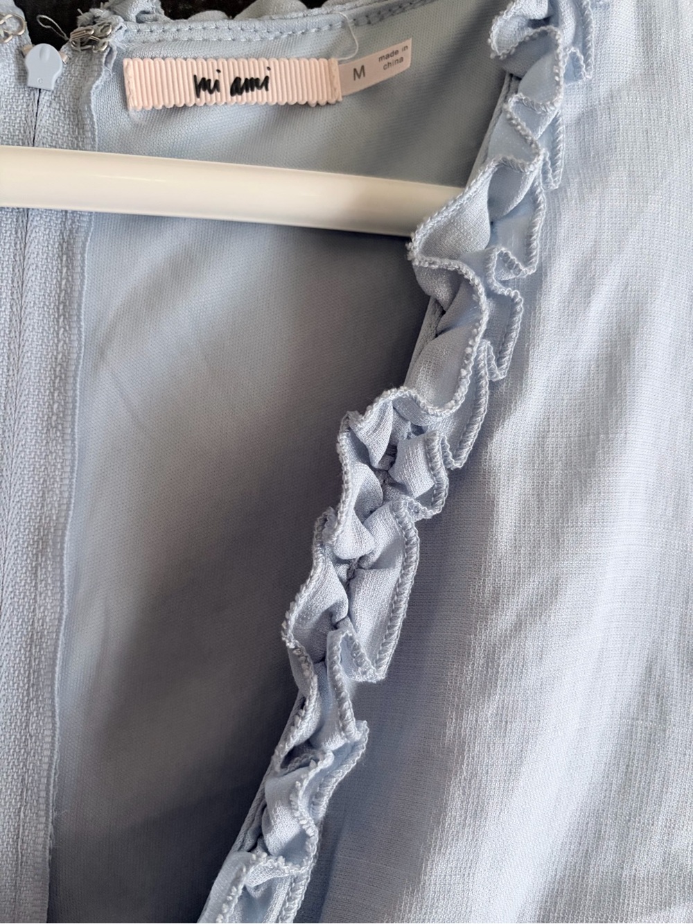 miami Pale Blue Ruffle Trim Boutique Dress - Picture 3 of 4